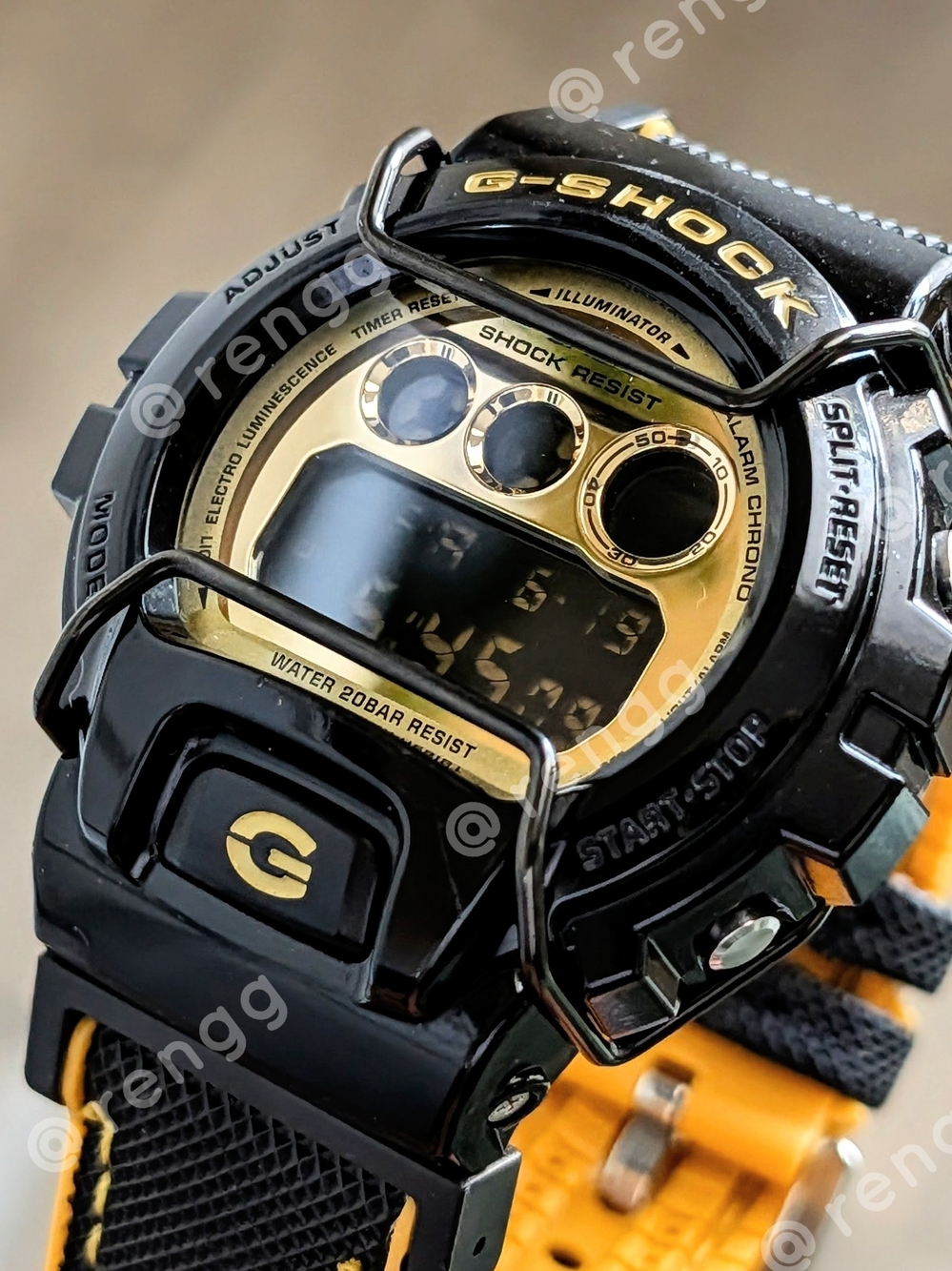 G-SHOCK Black & Gold Digital Sport Watch